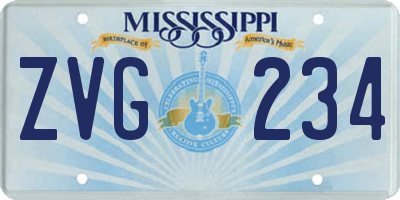 MS license plate ZVG234