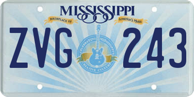 MS license plate ZVG243