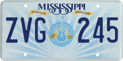 MS license plate ZVG245