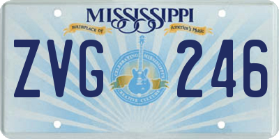 MS license plate ZVG246