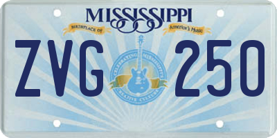 MS license plate ZVG250