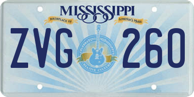 MS license plate ZVG260