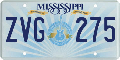 MS license plate ZVG275