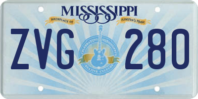 MS license plate ZVG280