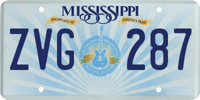 MS license plate ZVG287