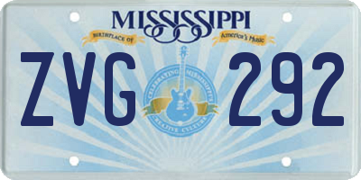 MS license plate ZVG292