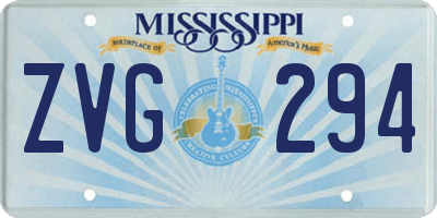 MS license plate ZVG294