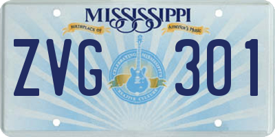 MS license plate ZVG301