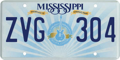 MS license plate ZVG304