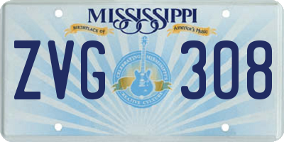 MS license plate ZVG308