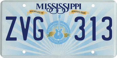 MS license plate ZVG313