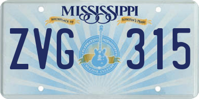 MS license plate ZVG315