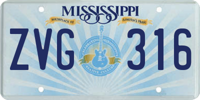 MS license plate ZVG316