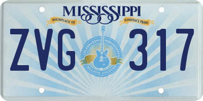 MS license plate ZVG317