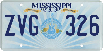 MS license plate ZVG326