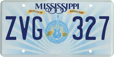 MS license plate ZVG327