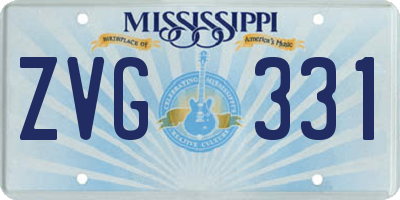 MS license plate ZVG331