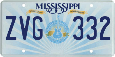 MS license plate ZVG332
