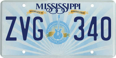 MS license plate ZVG340
