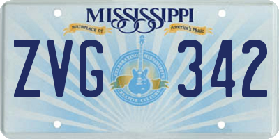MS license plate ZVG342