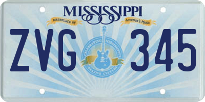 MS license plate ZVG345