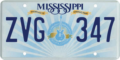 MS license plate ZVG347