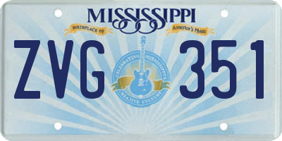 MS license plate ZVG351