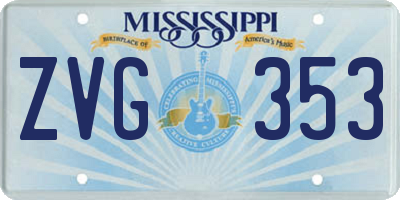 MS license plate ZVG353