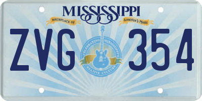 MS license plate ZVG354