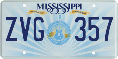 MS license plate ZVG357