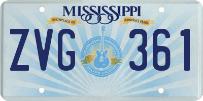 MS license plate ZVG361