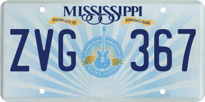 MS license plate ZVG367