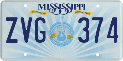 MS license plate ZVG374