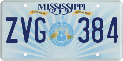 MS license plate ZVG384