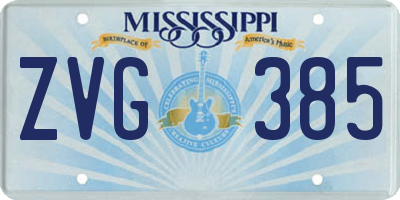 MS license plate ZVG385