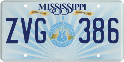 MS license plate ZVG386