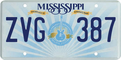 MS license plate ZVG387