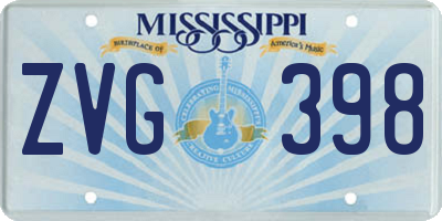 MS license plate ZVG398