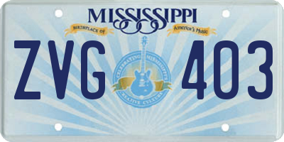 MS license plate ZVG403