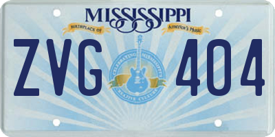 MS license plate ZVG404