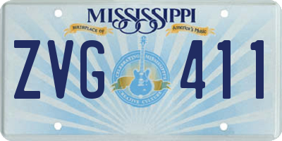 MS license plate ZVG411