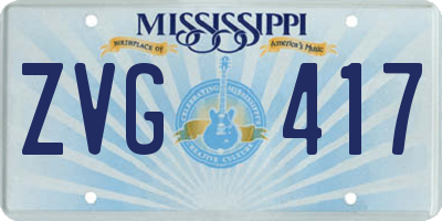 MS license plate ZVG417
