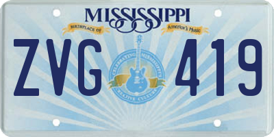MS license plate ZVG419