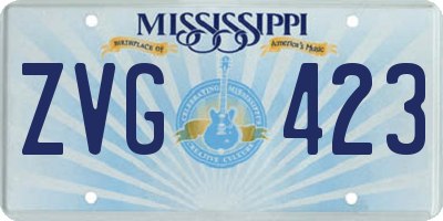 MS license plate ZVG423