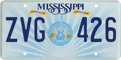 MS license plate ZVG426