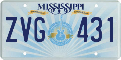 MS license plate ZVG431