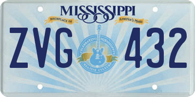 MS license plate ZVG432