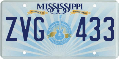 MS license plate ZVG433
