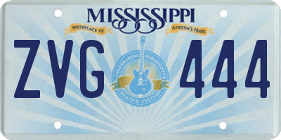 MS license plate ZVG444