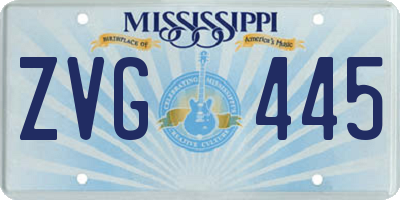 MS license plate ZVG445